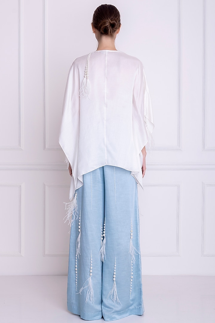 Ivory Embellished Kaftan Top by Dilnaz Karbhary at Pernia's Pop Up Shop