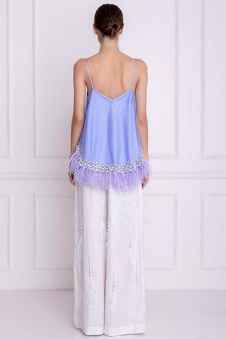 Periwinkle Embellished Camisole by Dilnaz Karbhary at Pernia's Pop Up Shop