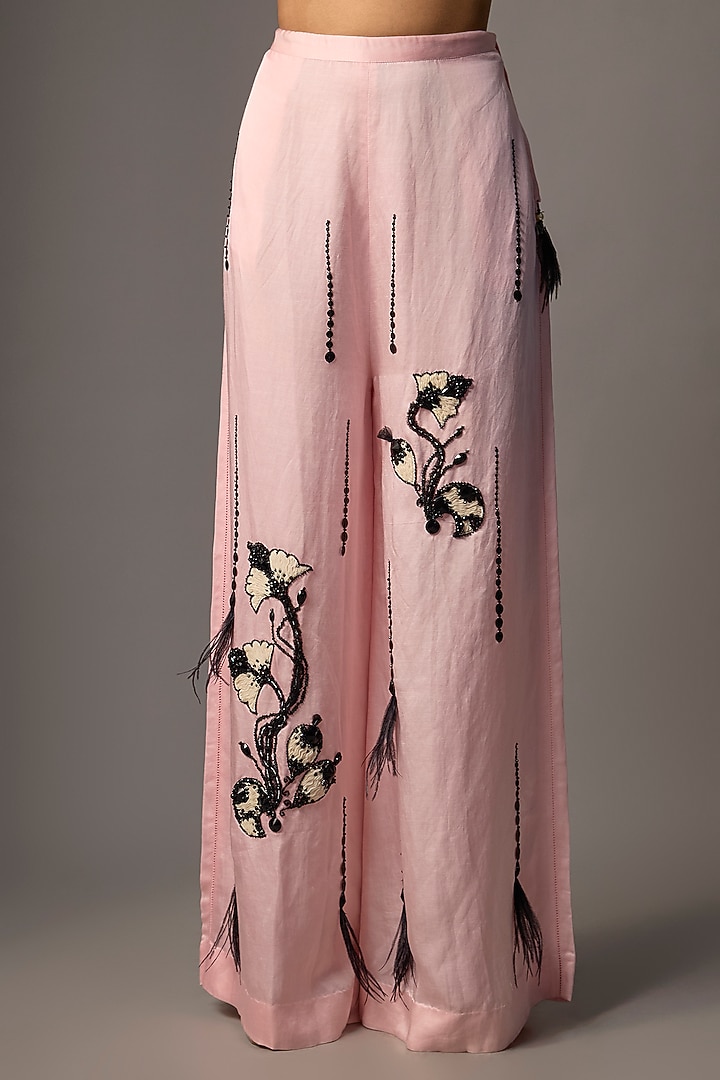 Peach Blended Satin Batwing Kaftan by Dilnaz Karbhary at Pernia's Pop Up Shop