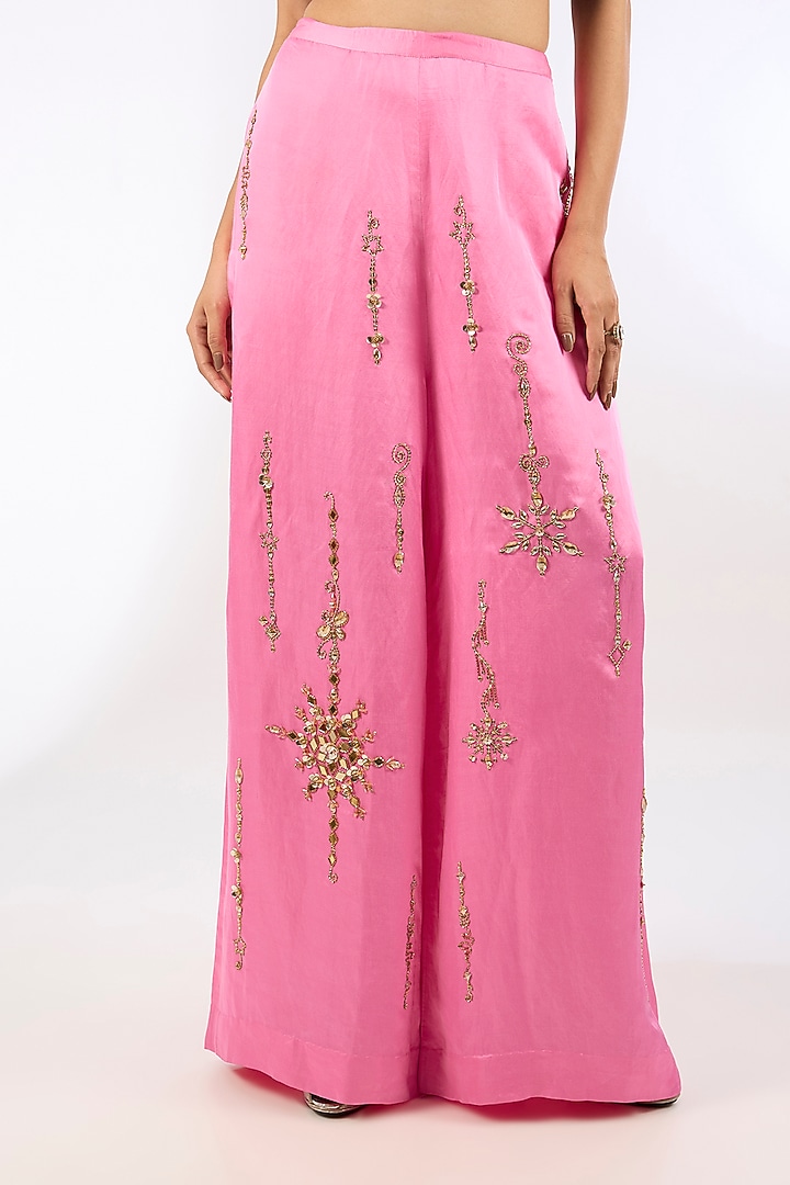 Pink Linen Pants by Dilnaz Karbhary at Pernia's Pop Up Shop