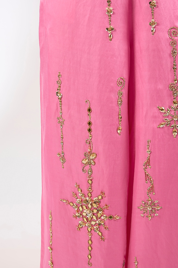 Pink Linen Pants by Dilnaz Karbhary at Pernia's Pop Up Shop