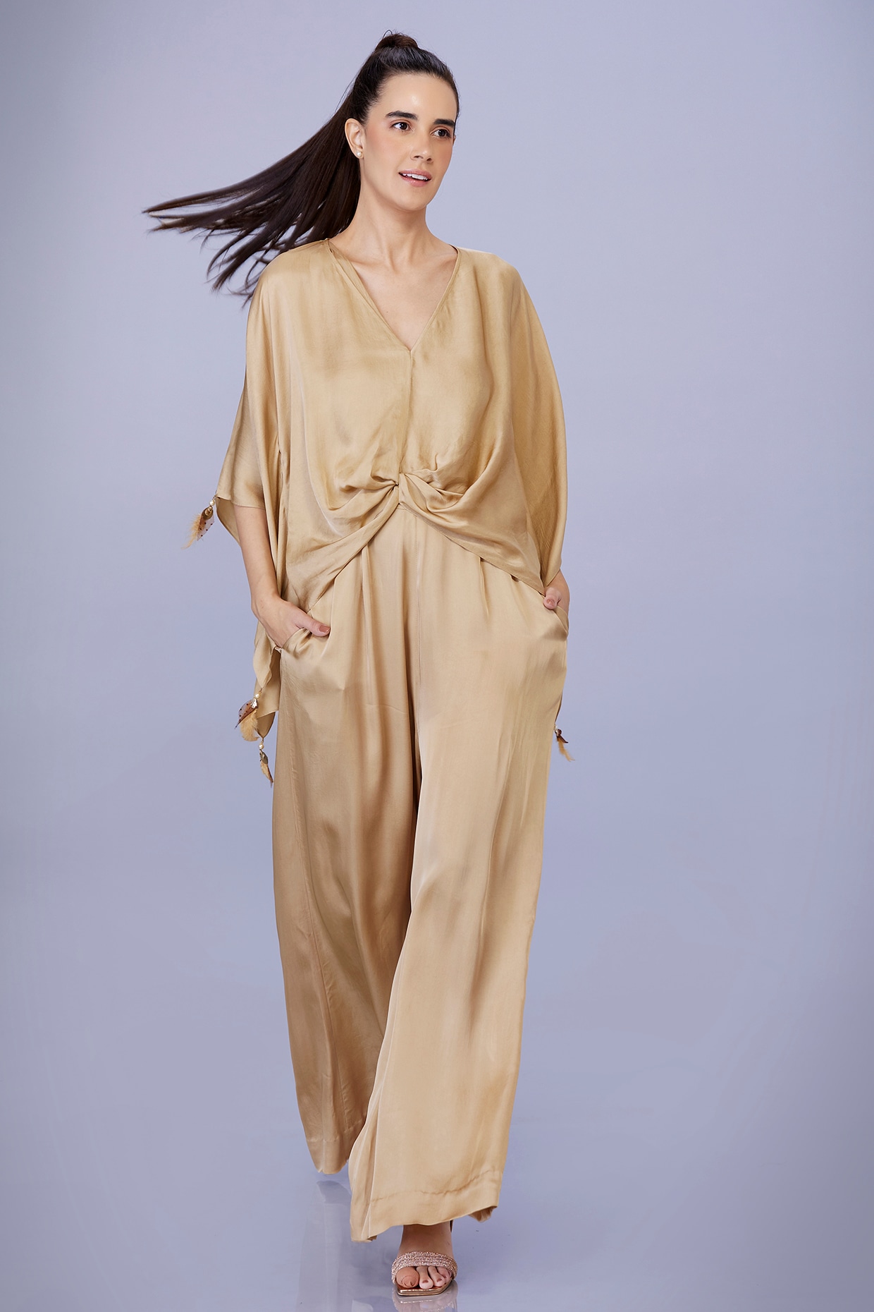 Buy Gold Satin Jumpsuit for Women Online from India s Luxury Designers 2024