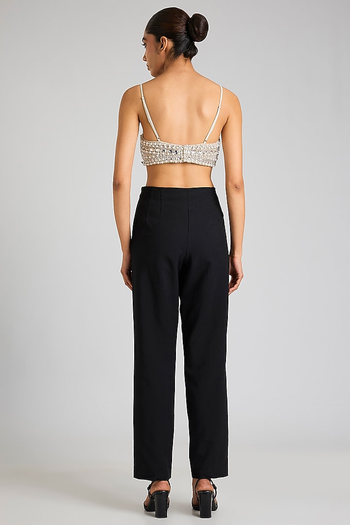 Champagne & Grey Net Bustier by Dilnaz Karbhary at Pernia's Pop Up Shop