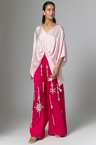 Ruby Blended Linen Trousers by Dilnaz Karbhary