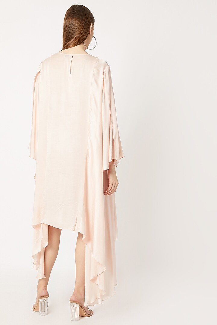 Pale Mushroom Beige Flared Tunic by Dilnaz Karbhary at Pernia's Pop Up Shop