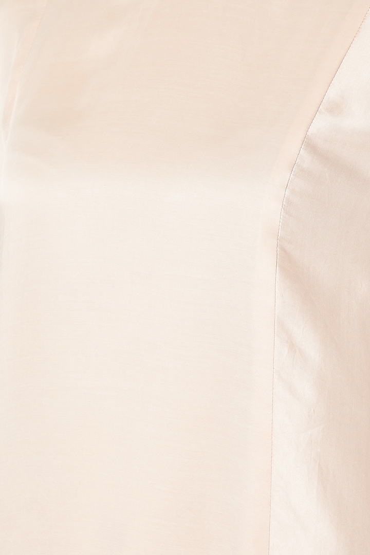 Pale Mushroom Beige Flared Tunic by Dilnaz Karbhary at Pernia's Pop Up Shop