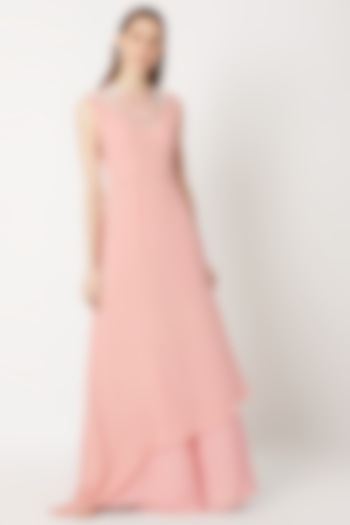 Old Rose Pink Embroidered Kurta With Flared Pants by Dilnaz Karbhary at Pernia's Pop Up Shop