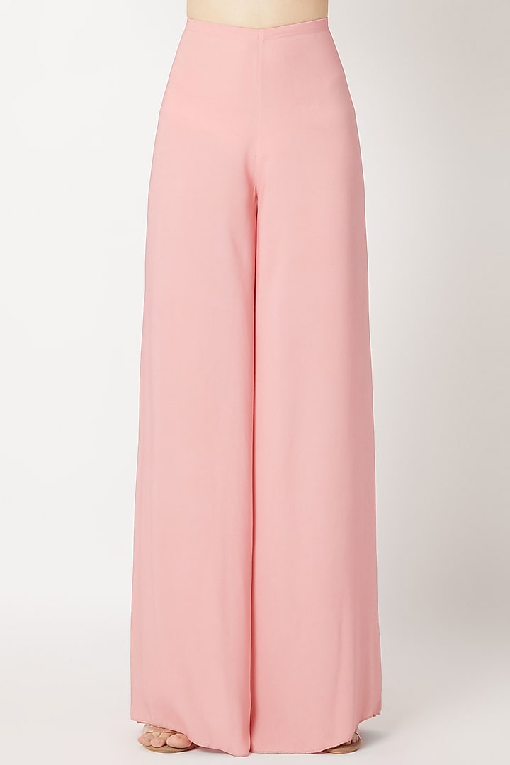 Old Rose Pink Embroidered Kurta With Flared Pants by Dilnaz Karbhary at Pernia's Pop Up Shop