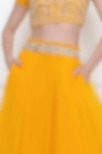 Marigold Embellished Skirt by Dilnaz Karbhary