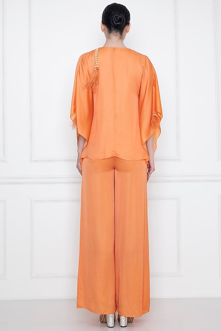 Sunset Satin Jumpsuit With Kaftan by Dilnaz Karbhary at Pernia's Pop Up Shop