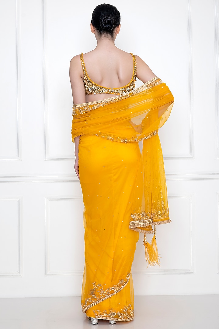 Marigold Embellished Bustier by Dilnaz Karbhary at Pernia's Pop Up Shop