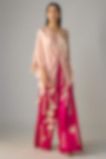 Dusty Pink Blended Satin Kaftan by Dilnaz Karbhary at Pernia's Pop Up Shop