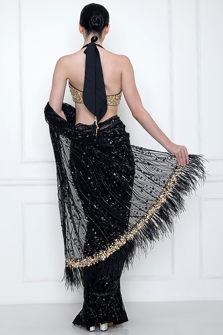 Gold Diamond Embroidered Bustier by Dilnaz Karbhary at Pernia's Pop Up Shop