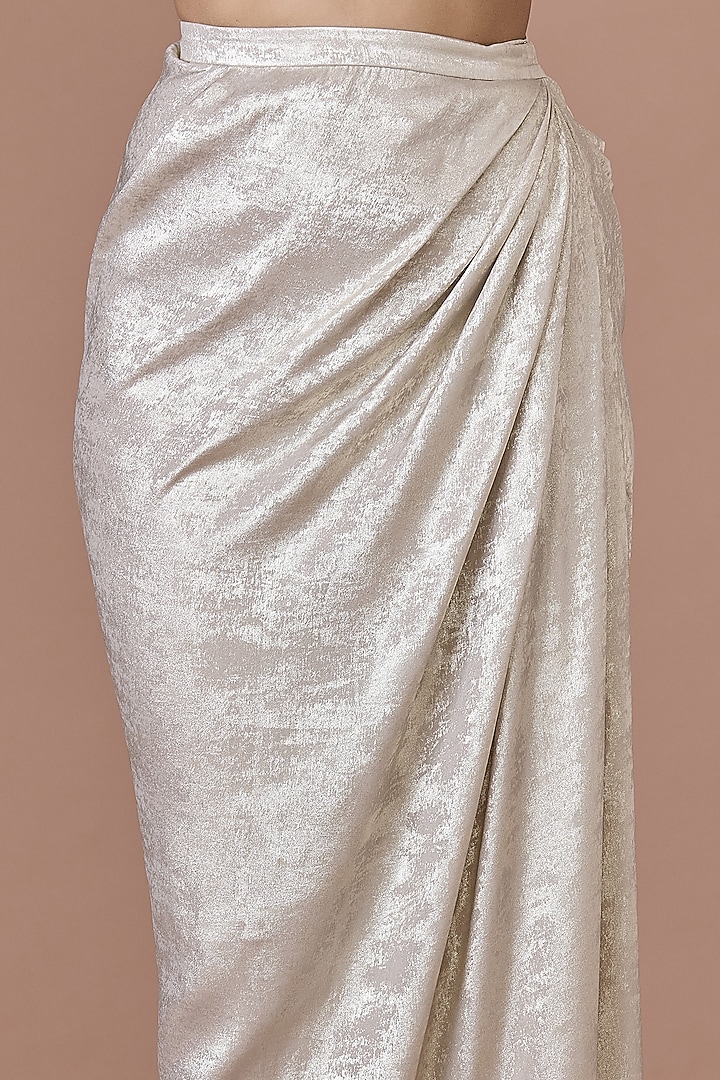 Gold Foil Draped Skirt by Dilnaz Karbhary at Pernia's Pop Up Shop