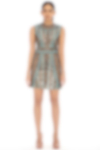 Nude Embroidered Bodycon Dress by Dilnaz Karbhary