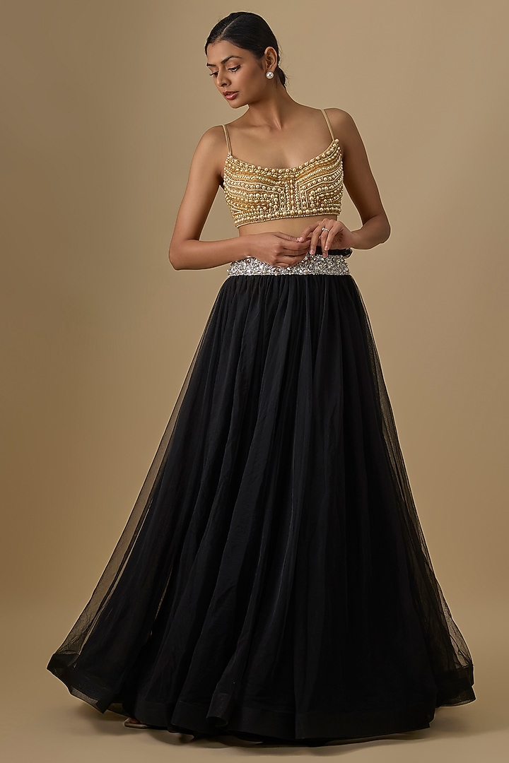 Black Net Poofy Skirt by Dilnaz Karbhary at Pernia's Pop Up Shop