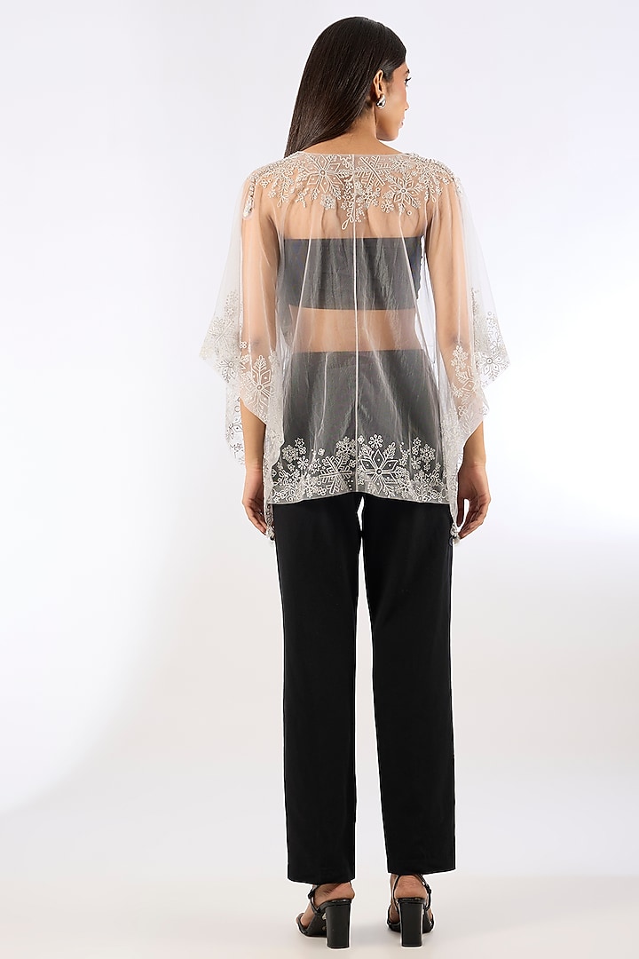 White Soft Net Overlay by Dilnaz Karbhary at Pernia's Pop Up Shop