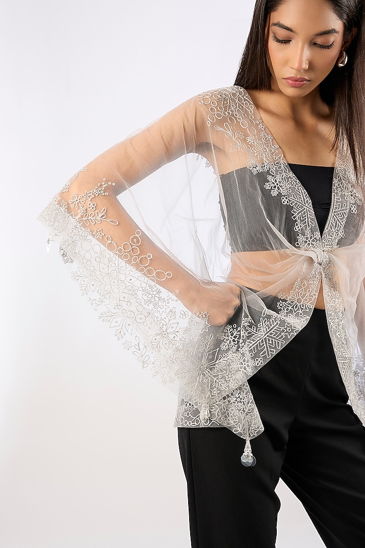 White Soft Net Overlay by Dilnaz Karbhary at Pernia's Pop Up Shop