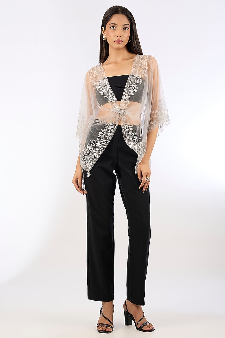 White Soft Net Overlay by Dilnaz Karbhary at Pernia's Pop Up Shop