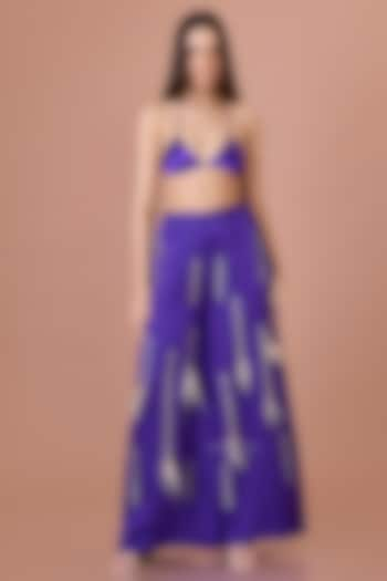 Purple Blended Satin Bikini Top by Dilnaz Karbhary at Pernia's Pop Up Shop