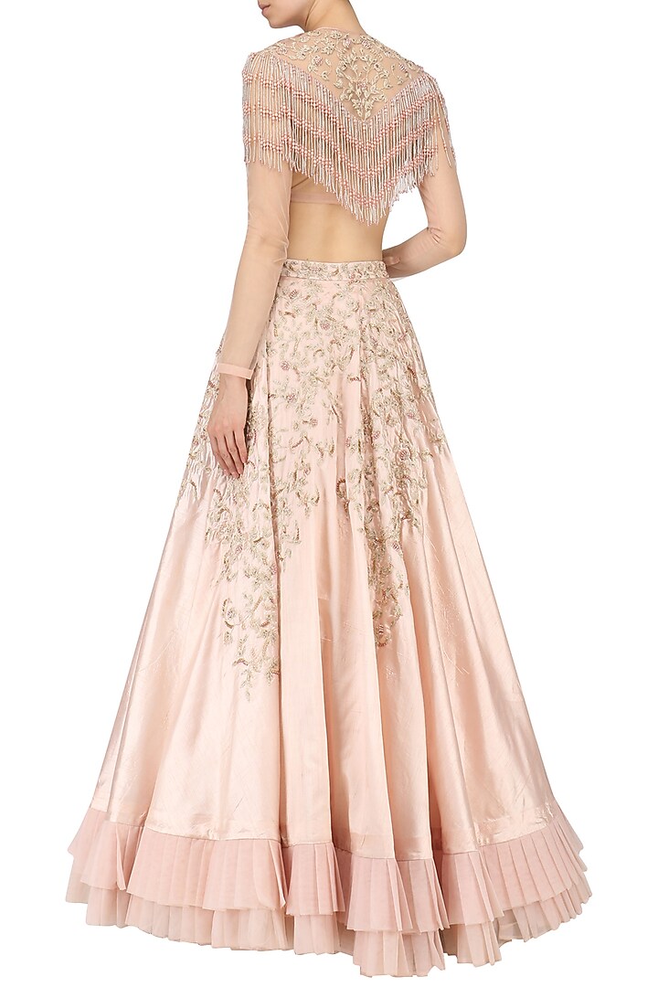 Rose pink embellished lehenga set available only at Pernia's Pop Up Shop.