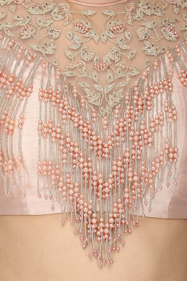 Rose pink embellished lehenga set available only at Pernia's Pop Up Shop.