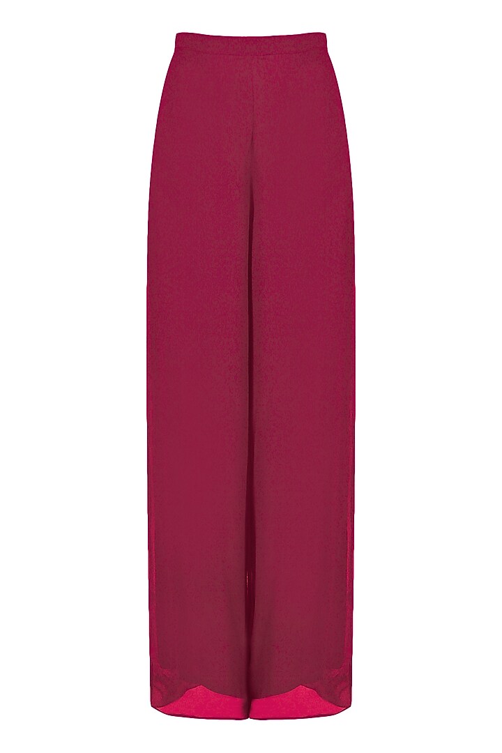 Red Wine embroidered tunic with palazzo pants set available only at Pernia's Pop Up Shop.