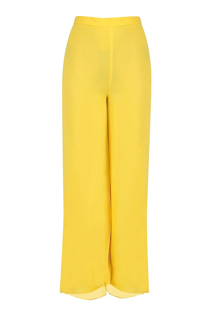 Yellow Embroidered Tunic and Palazzo Set available only at Pernia's Pop Up Shop.