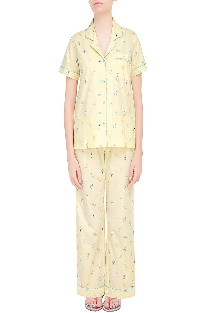 Yellow bulbs printed nightsuit set available only at Pernia's Pop Up Shop.
