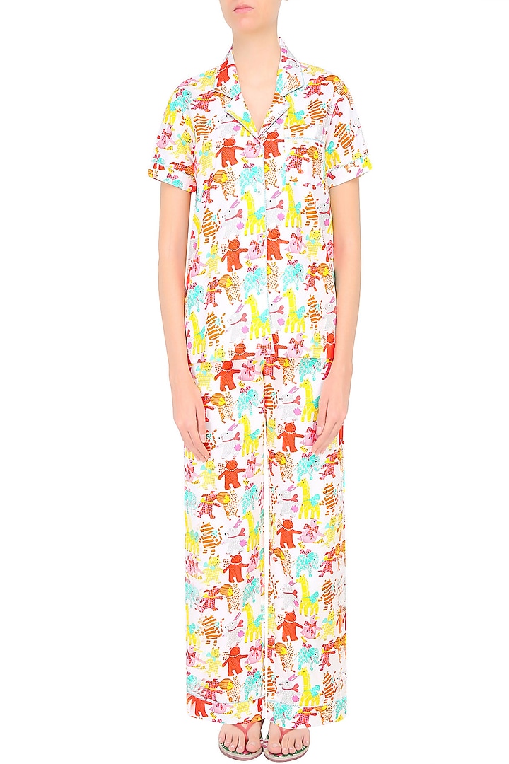 Blue bunny printed nightsuit set available only at Pernia's Pop Up Shop.