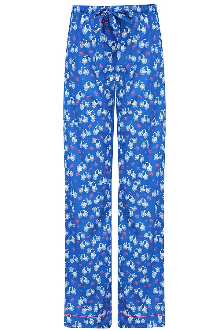 Blue cycle and envelope printed nightsuit set available only at Pernia's Pop Up Shop.
