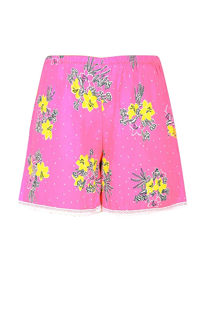 Pink and yellow flowers printed camisole and shorts set available only at Pernia's Pop Up Shop.