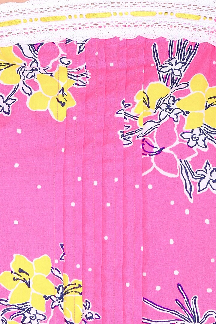 Pink and yellow flowers printed camisole and shorts set available only at Pernia's Pop Up Shop.