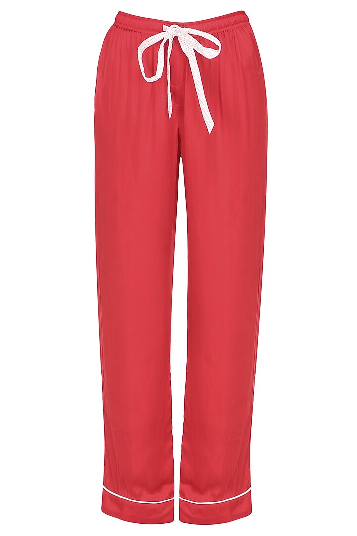 Red satin nightsuit set available only at Pernia's Pop Up Shop.