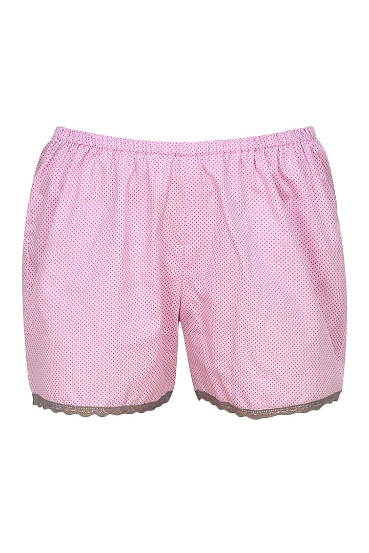 Pink and grey satin camisole and shorts set available only at Pernia's Pop Up Shop.