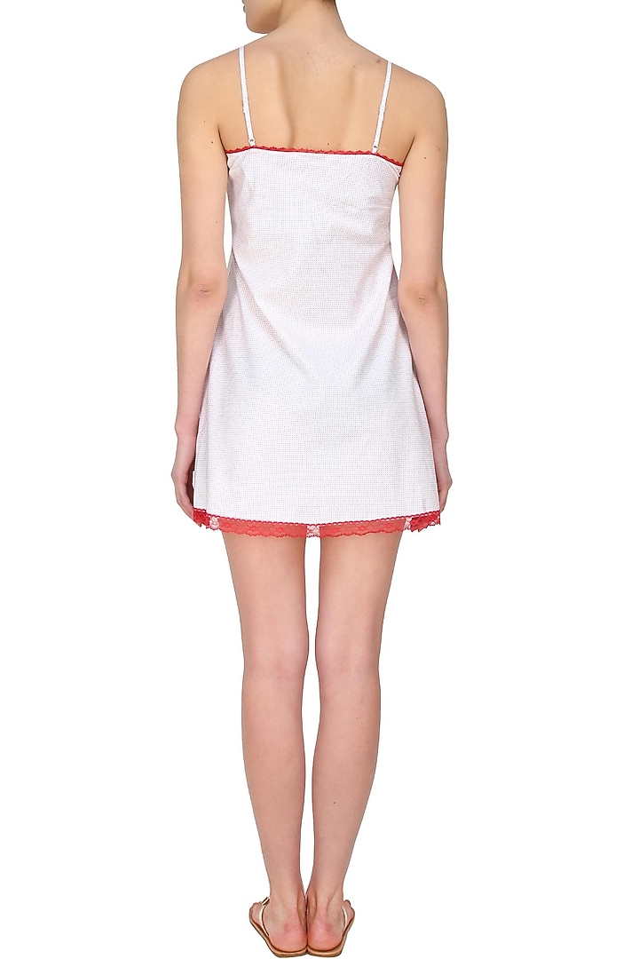 White and red camisole night wear dress available only at Pernia's Pop Up Shop.