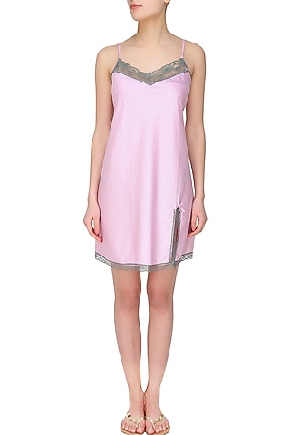 Pink and grey camisole night wear dress by Dandelion