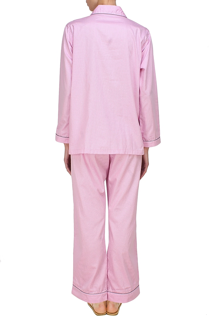 Pink and grey polka dot nightsuit set available only at Pernia's Pop Up Shop.