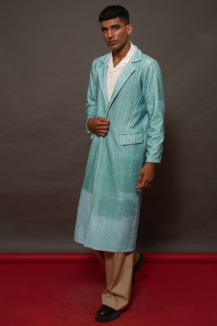 Pacific Blue Terry Cotton Overcoat by DO/NO