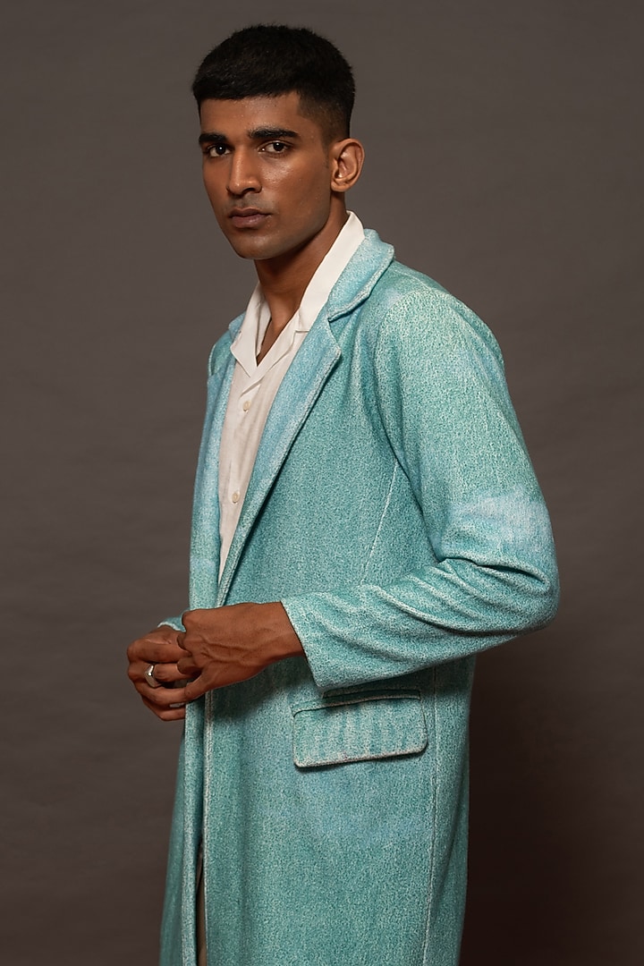 Pacific Blue Terry Cotton Overcoat by DO/NO at Pernia's Pop Up Shop