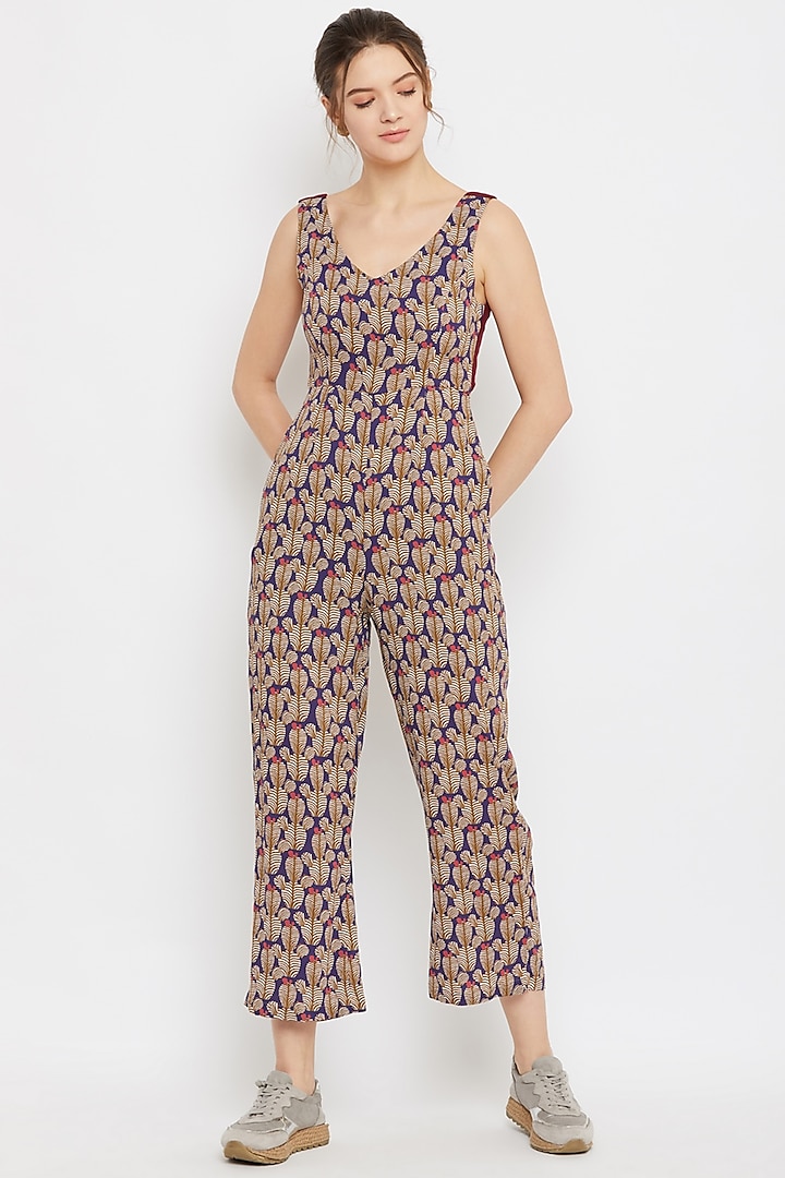 Multi Colored Printed Jumpsuit by Doodlage
