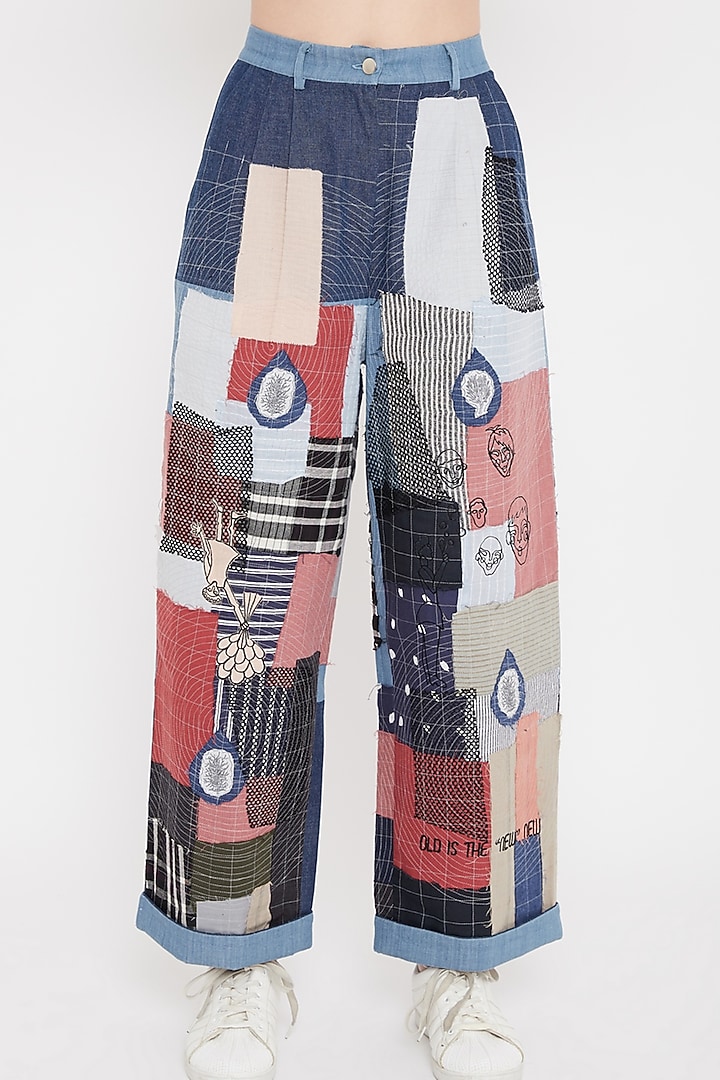 Multi Colored Embroidered Balloon Pants by Doodlage at Pernia's Pop Up Shop