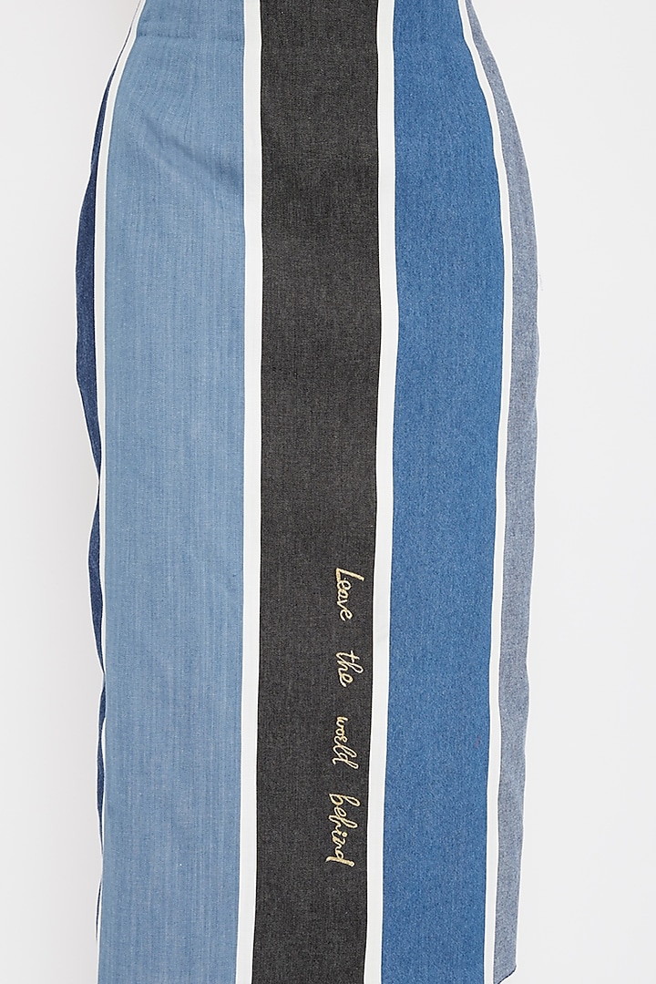 Blue Patchwork Denim Skirt by Doodlage at Pernia's Pop Up Shop