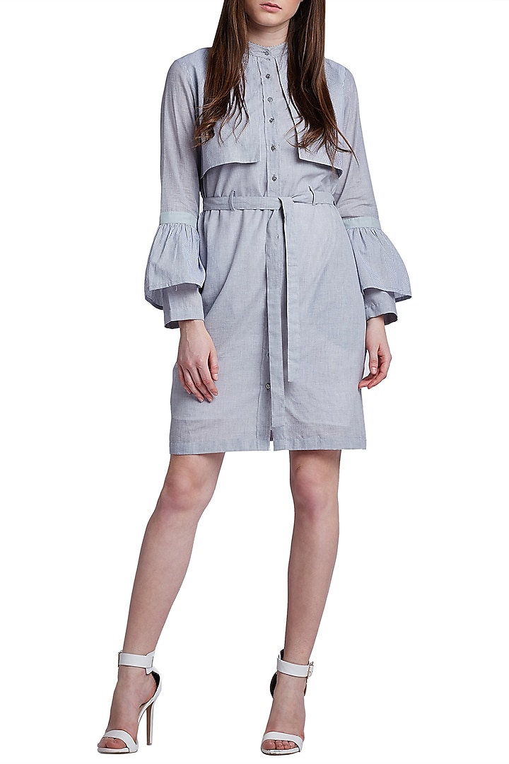 Grey Button Down Dress by Doodlage