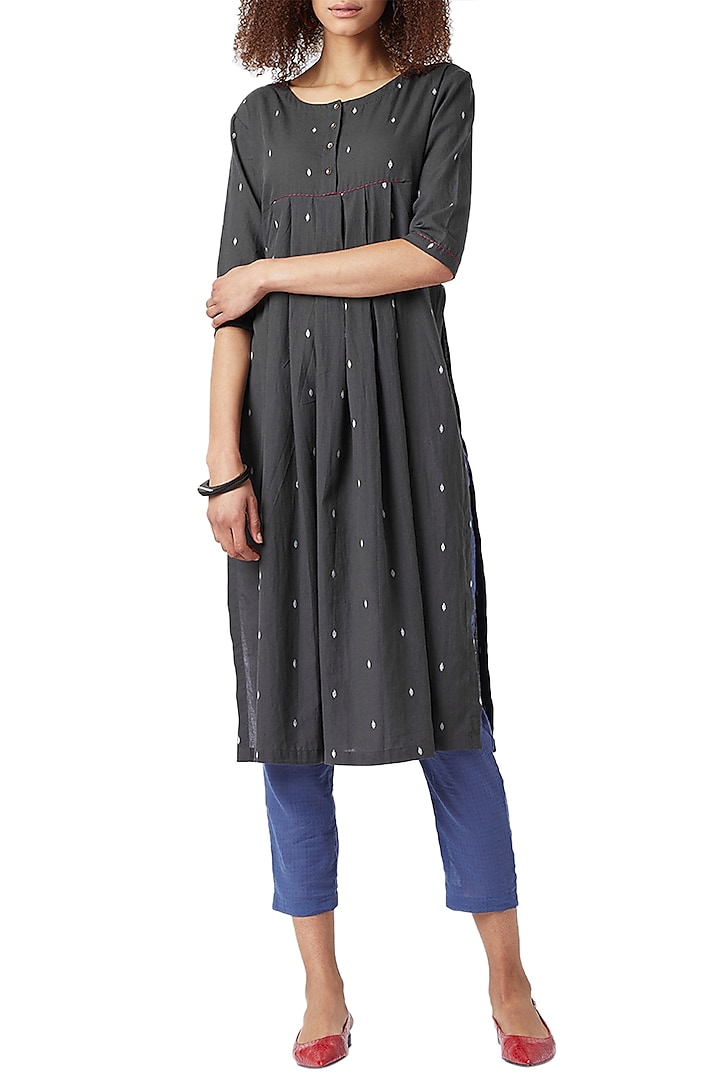 Charcoal Grey Handcrafted Tunic by Doodlage