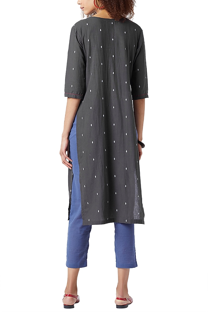 Charcoal Grey Handcrafted Tunic by Doodlage at Pernia's Pop Up Shop