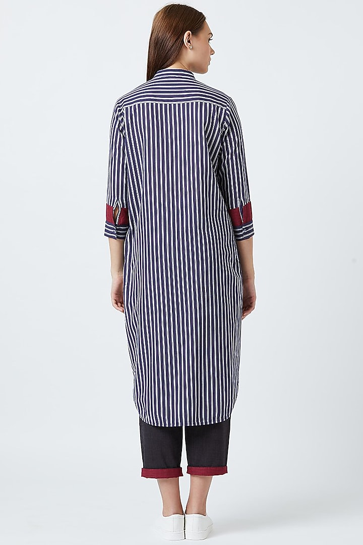 Blue & White Striped Tunic by Doodlage at Pernia's Pop Up Shop