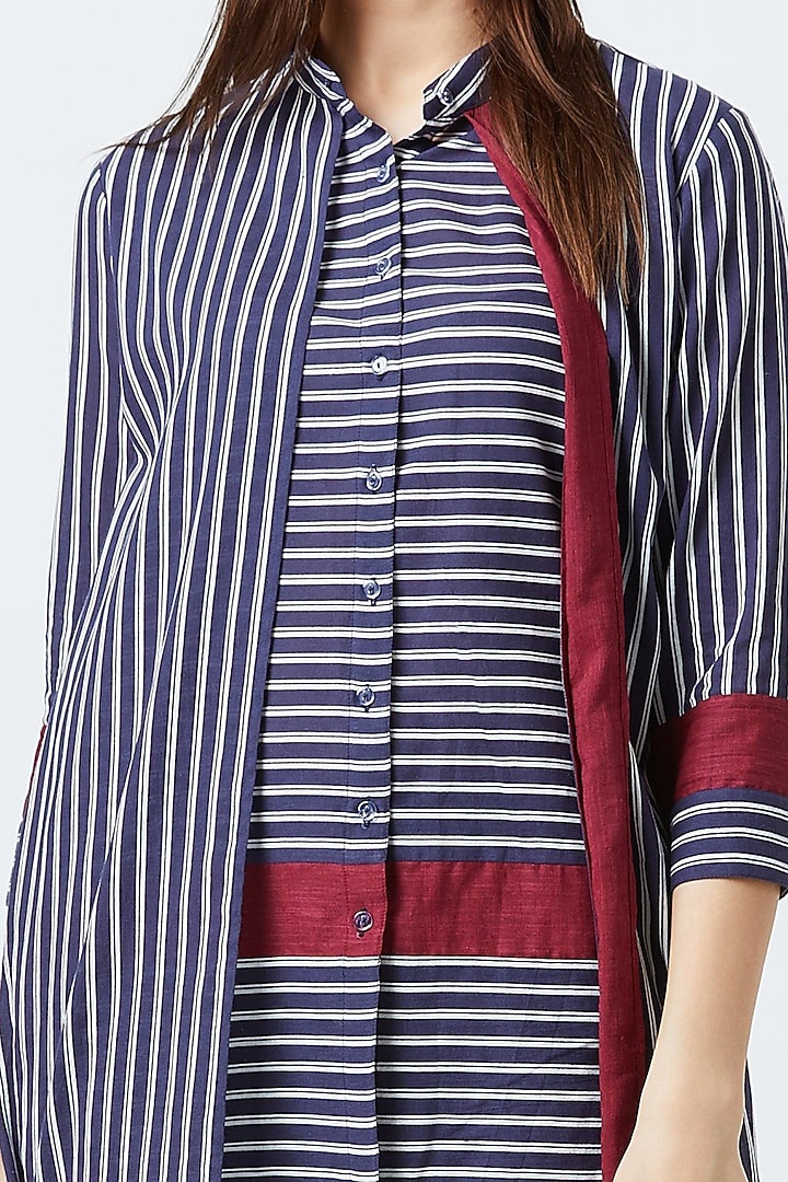 Blue & White Striped Tunic by Doodlage at Pernia's Pop Up Shop