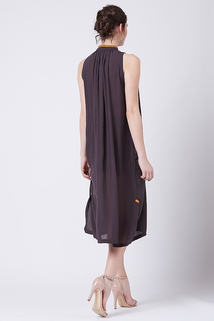 Grey Floral Embroidered Tunic by Doodlage at Pernia's Pop Up Shop