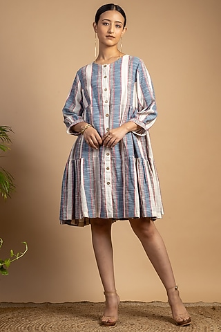Multi-Coloured Upcycled Cotton Dress by Doodlage